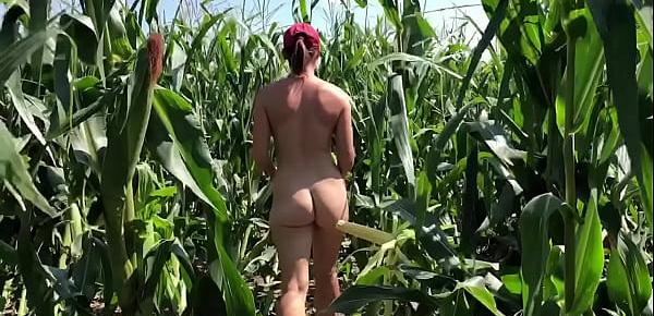  Riley Jacobs playing in corn field